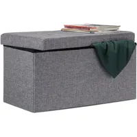 Relaxdays Sitzbank Faltbar Dunkelgrau 76 x 38 x 38 cm