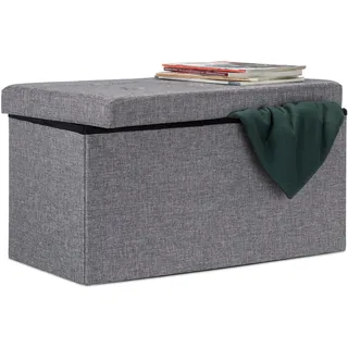 Relaxdays Sitzbank Faltbar Dunkelgrau 76 x 38 x 38 cm