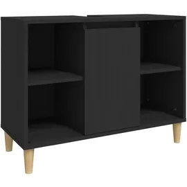 vidaXL Waschbeckenunterschrank 80 x 60 x 33 cm Schwarz
