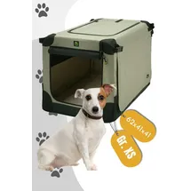Maelson Hunde-Transportbox Soft Kennel faltbare Hundebox / Tier Transportbox Beige grau