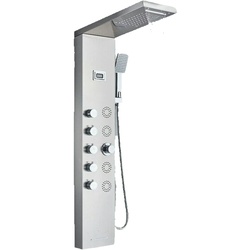KLARWERK BERND | Premium Duschpaneel Regendusche Edelstahl | Silber gebürstet Massagedusche Duschsystem | Mischbatterie Duscharmatur Duschsystem
