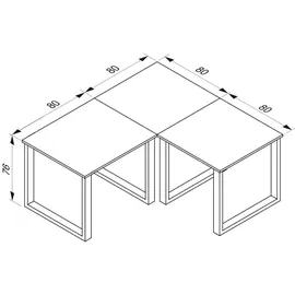 VCM Eckschreibtisch Lona Schwarz