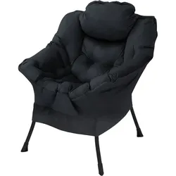 ML-Design Sessel Relaxsessel Loungesessel Wohnzimmersessel Ohrensessel Baumwolle Schwarz