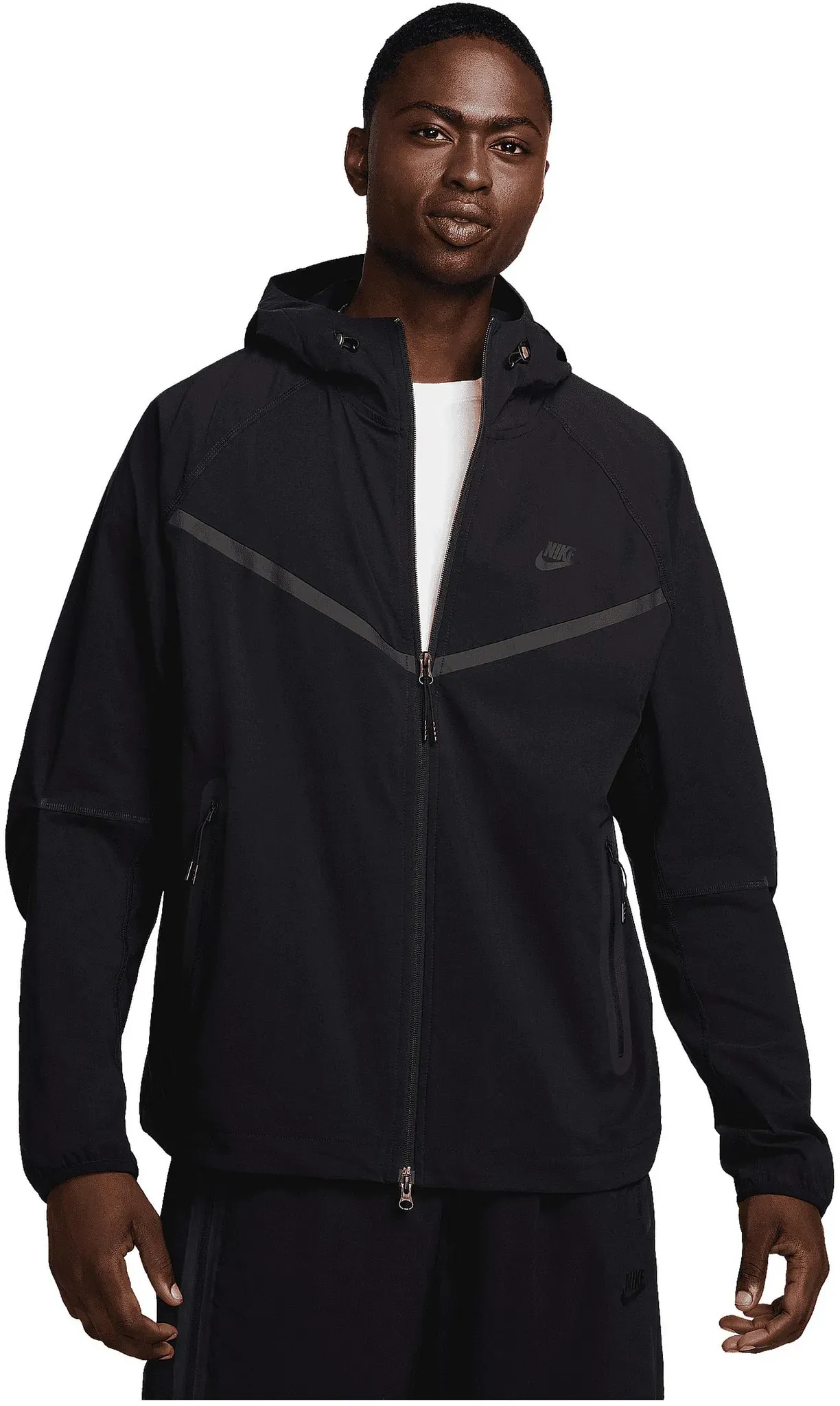 Nike Tech Kapuzenjacke Herren in black-black-black, Größe S - schwarz