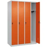 Californian Products CP Spind »Classic PLUS Korpus lichtgrau« 4x1 Fächer orange, 120x185x50 cm