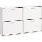 FineBuy Schuhkipper 120 x 81 x 24 cm geschlossen / weiß