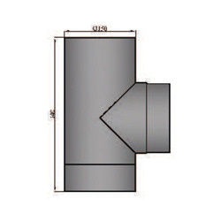 Rauchrohr T-Stück mit Deckel Durchmesser 180 mm
