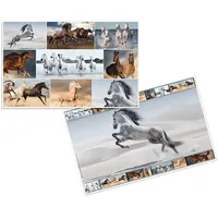 Herma 19380 Schreibtischunterlagen Tiere Pferde, 3 Stück, abwischbare Kinder