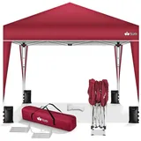 tillvex Faltpavillon tillvex® Pavillon 3x3m Wasserdicht Gartenzelt Faltpavillon Partyzelt, (3x3m wasserdicht, Pop-Up Faltpavillon höhenverstellbar), Einfacher Aufbau in Minuten rot