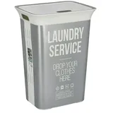 KIS Chic Wäschebox (L x B x H: 44 x 35 x 61 cm, Grau/Weiß)