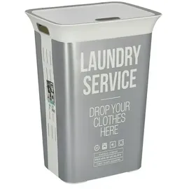 KIS Chic Wäschebox (L x B x H: 44 x 35 x 61 cm, Grau/Weiß)