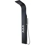 Aloni Duschpaneel Duschsäule 5 Funktionen mit Thermostatventil schwarz 160x20x6,5 cm