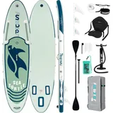 Stand Up Paddling Board 350 x 76 x 15 cm beige/grün