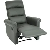 Mendler Fernsehsessel HWC-J96, Relaxsessel Sessel Liegesessel, Liegefunktion verstellbar Kunstleder ~ grau