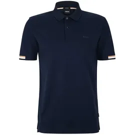 Boss Poloshirt mit Label-Print Modell Parlay 147 10228870 Kurzarm-poloshirt - Dark Blue - M