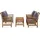 vidaXL Garten-Lounge-Set 4-tlg. natur/dunkelgrau
