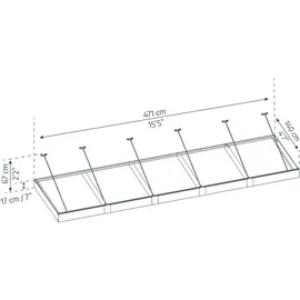 CANOPIA Vordach Sophia XL 471 x 140 cm grau