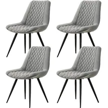 Hti-Living Esszimmerstuhl Astrid Kunstleder grau 4er Set