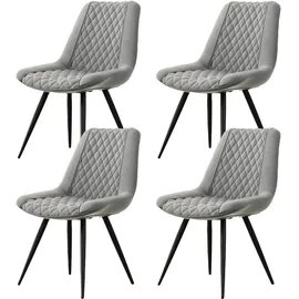 Hti-Living Esszimmerstuhl Astrid Kunstleder grau 4er Set