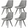 Hti-Living Esszimmerstuhl Astrid Kunstleder grau 4er Set