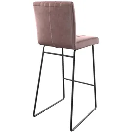 DeLife Barstuhl Luiga-Flex Samt Rosé Kufengestell Metall, Barstühle