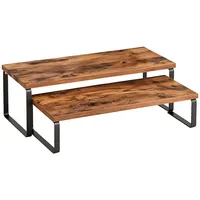 Relaxdays 2-tlg. Tischregal Set braun/schwarz