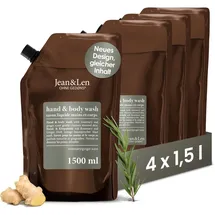 Jean&Len Hand & Body Wash Rosemary und Ginger 4 x 1,5 l