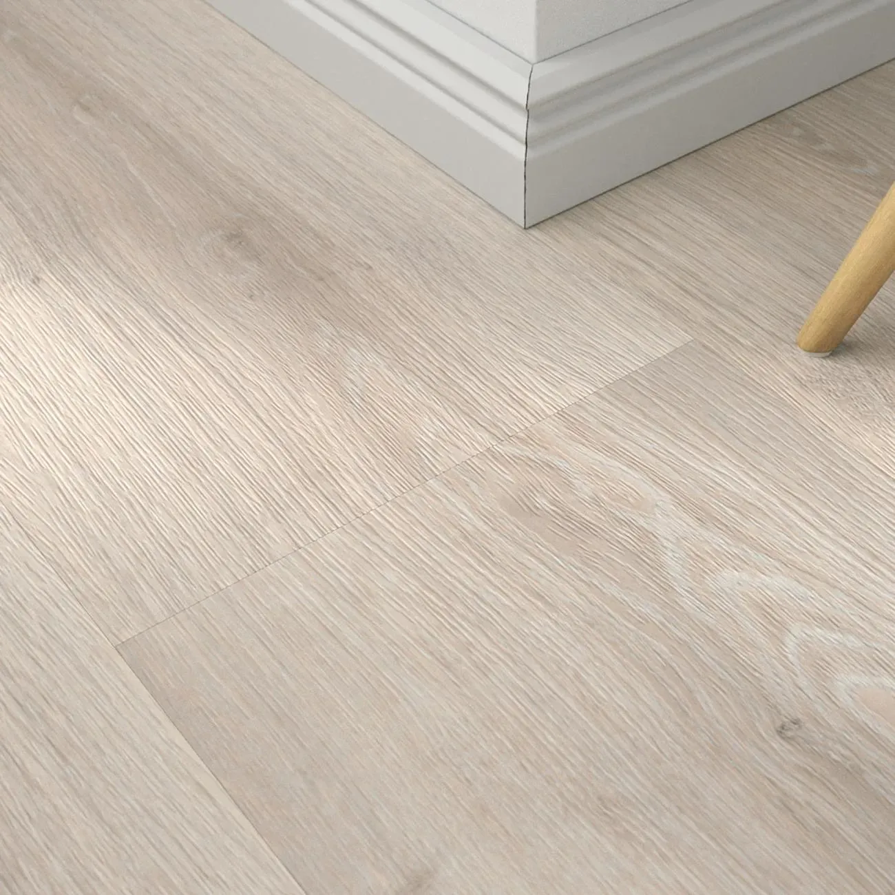 Klebe-Vinyl Easy Oak Greige – inkl. Dämmung & Fußleisten