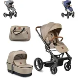 Cangaroo Kombikinderwagen Icon 2 in 1 Sportsitz Babywanne Wickeltasche PU-Räder beige