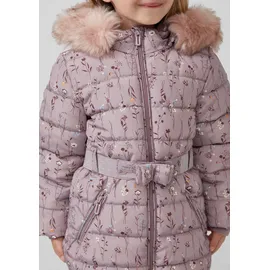 s.Oliver Junior Steppmantel mit Glitzergürtel und abnehmbarer Kapuze - 92