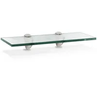Glasregal Wandregal 40 x 10 x 0,8 cm, Klarglas Glasboden mit Halterungen, Badregal Ablage Hängeregal für Bad, Küche & Wohnzimmer