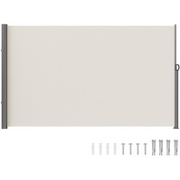 Vevor Seitenmarkise 180 x 300 cm Seitenwandmarkise aus 180 g/m2 Polyestergewebe mit PU-Beschichtung Markise einziehbarer Griff mit Federmechanismus Sichtschutz Blickschutz für Balkone Innenhöfe Beige