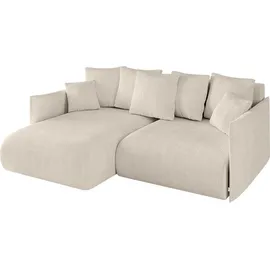 altdecor Ecksofa Cord 2-Sitzer Beige