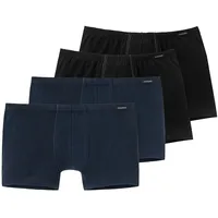 SCHIESSER Herren Shorts 4er Pack - Pants, Boxer, Essentials, Stretch Schwarz/Dunkelblau L