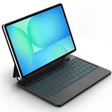 Bettdow für Samsung Galaxy Tab S10 FE/S9 FE 10.9"/S9 11" Tastatur Hülle, Schwebendes Magnetisches Design mit Trackpad, QWERTZ-Layout Beleuchtete Tastatur für Galaxy Tab S10 FE/S9 FE/S9/S8/S7, Schwarz