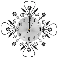 FTVOGUE Europäischen Stil Wanduhr Kreative Stumm Eisen Blumenförmige Wand Diamant Hängen Uhr für Wohnzimmer Dekor