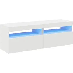 vidaXL TV-Schränke mit LED-Leuchten 2 Stk. Weiß 60x35x40cm
