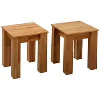 Krok Wood 2X Hocker aus Massivholz 35x35x45 cm, Buche,