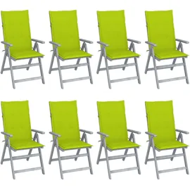 vidaXL Gartenstuhl 69 x 69 x 110 cm grau/grün 8 St.