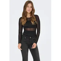 Only Langarmbody "ONLESTHER GLITTER L/S BODY JRS", Damen, Gr. M (38), N-Gr, schwarz, Jersey, Obermaterial: 65% Viskose, 29% metallisierte Fasern, 6% Elasthan, unifarben, Rundhals, Bodys