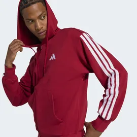 adidas Herren, Kapuzensweat Essentials 3-STREIFEN FRENCH Terry, Größe L in Rot ACTMAR/WHITE