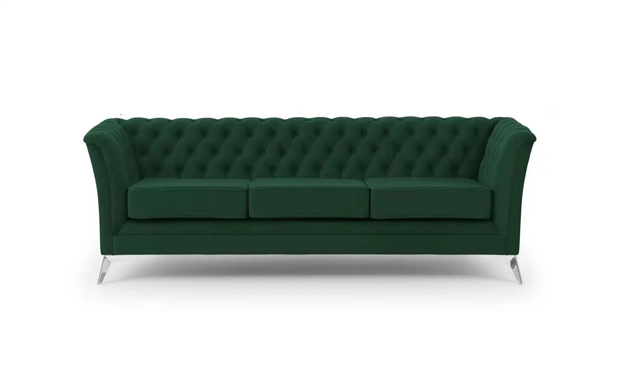 S-STYLE Chesterfield Einzelsofa  Wilhelm , grün , Maße (cm): B: 237 H: 78
