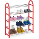 Relaxdays Schuhregal 57 x 70 x 19 cm offen / rot