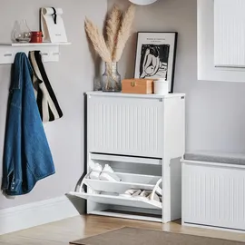 SoBuy Schuhkipper 61 x 81 x 26 cm mit verstellbaren Einlegeböden / weiß