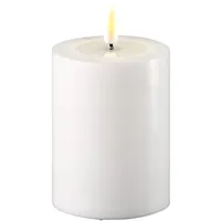 Deluxe Homeart LED Stumpenkerze 10 cm Ø 7,5 cm weiß
