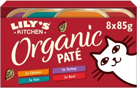 Lily's Kitchen Organic Paté Bio-Pastete Für Katzen Gemischte Auswahl 8x85g