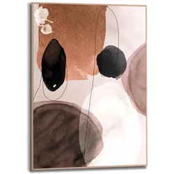 Bild REINDERS "Gerahmtes Bild Abstrakte Formen Rond - Erdfarben - Flächen", braun (farbe bild(er): braun), B:50cm H:70cm, MDF, Bilder