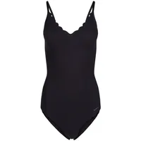 SKINY Damen Body - Unterwäsche, Spaghettiträger, Spitze, V-Ausschnitt, einfarbig Schwarz 36