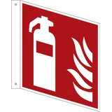 Neutralware Hinweisschild Feuerlöscher Fahne ISO 7010/F001 200 x 200 mm Rot
