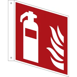 Neutralware Hinweisschild Feuerlöscher Fahne ISO 7010/F001 200 x 200 mm Rot